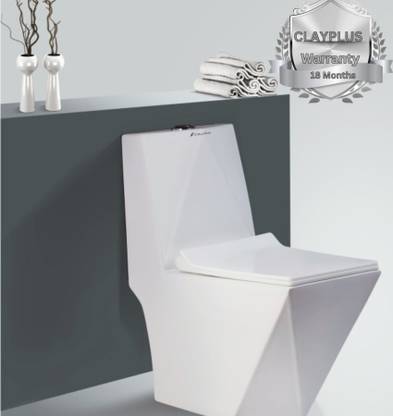 clayplus PREMIUM GRADE CERAMICS Floor Mounted S Trap 225mm/9inches PREMIUM GRADE CERAMICS Floor Mounted S Trap 225mm/9inches Western Commode  (WHITE) at Rs. 4999