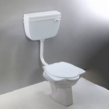 InArt Anglo Indian Commode P Trap - White With Normal Flush Tank Combo Western Commode
