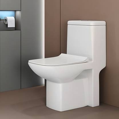 Sesto COSMOS Ceramic One Piece Commode with All Accessories Included (Premium Quality) 401 Western Commode