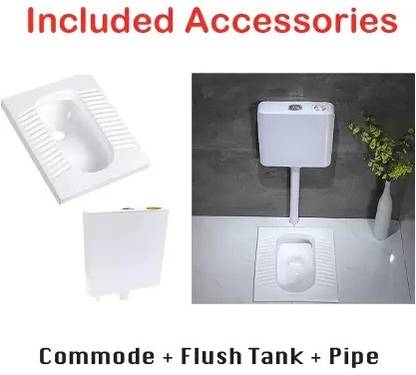 SUPREME CERA SUPREME CERA Floor Mounted Indian Toilet Commode 23" and flush tank Indian Commode Indian Commode