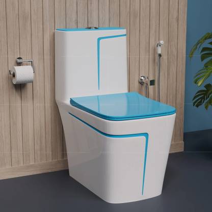 BRIZENTA BR2003 White Ceramic S TYPE /Water Closet/Commode With Soft Close Toilet Seat Western Commode
