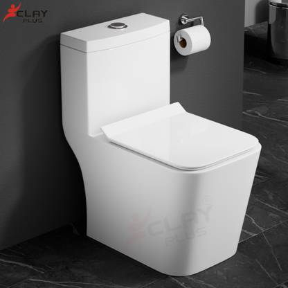 clayplus 1003Premium Grade Ceramic One Piece FloorMounted Western Commode 9"trap Syphonic Western Commode