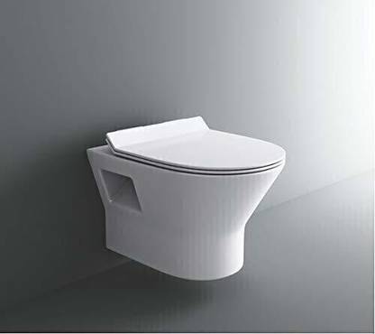 Joyo Cera Wall Mounted Water Closet (Commode) Rimless With Soft Close Seat Cover Western Commode