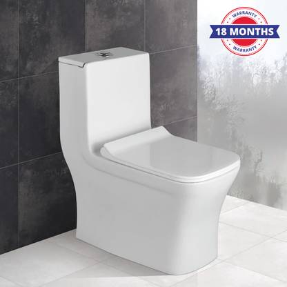 Glexero Premium Floor Mounted European Commode (P Trap Outlet From Wall ...