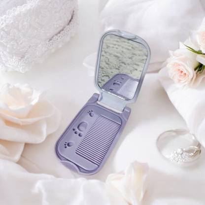 Nikki Bela Korean Mobile Shape HD Pocket Mirror with Inbuilt Comb (pack of 1)