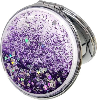 MEPOINT Double-Sided Portable Compact Makeup Mirror, Creative Quicksand Makeup Mirror