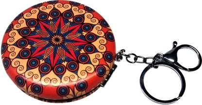 DECOVATE Round Pocket Makeup Double Mirror with Keychain