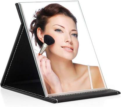 YELONA Portable Folding Makeup Mirror,Frameless PU Leather Travel Vanity Compact Mirror