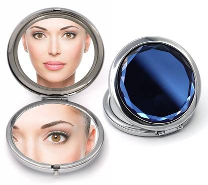 MAJESTIQUE Double-Sided Travel Makeup Compact Mirror - Small Portable Cute Pocket Mirror
