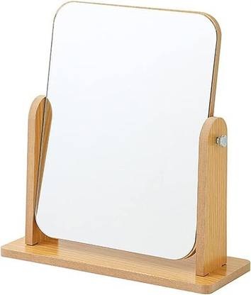 VARIYAENTERPRISE28 Vanity Table Stand Mirror Swivel Bamboo Mirror