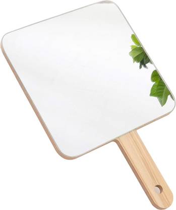 MOLLY MINX Wood Mirror Natural Wooden Hand Mirror Vintage Portable Compact Makeup