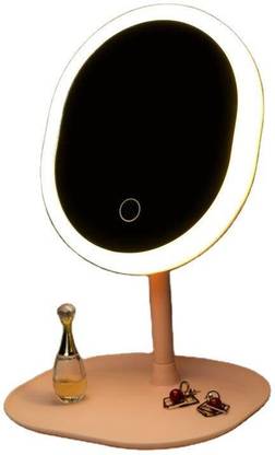 KIRA Oval Makeup Mirrors,Rechargeable Vanity Mirror with LED Lights,3 Color Lighting