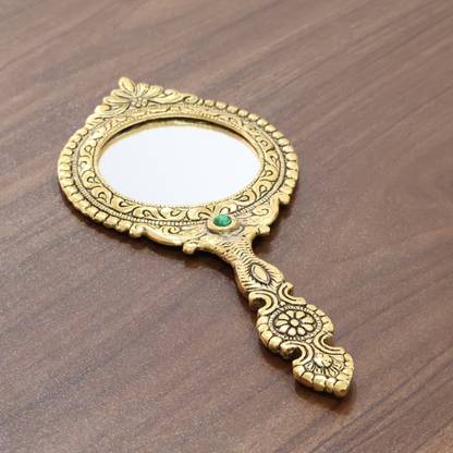 KridayKraft Beautifully Round Shape Hand Mirror For Makeup