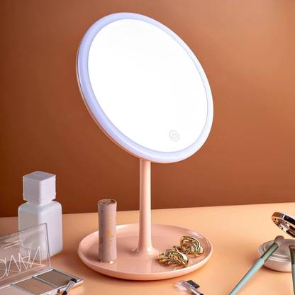 Tnglov Foldable quality Touch Screen Led Makeup Mirror with Storage Tray