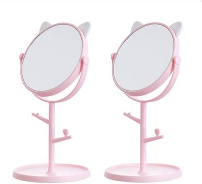 YELONA Framed Magnifying Dressing Table Vanity Mirror, 360° Swivel HD Travel Compact