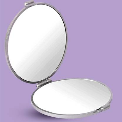 GUBB Dual Side Compact Cosmetic Bag Mirror for Women Magnifying 5X - Silver