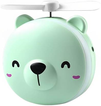 CRAFTY CUDDLE Mini Cartoon Make Up Mirror with LED Lights and Fan USB Rechargeable