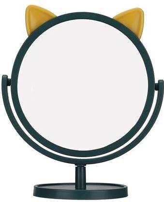 HomeAra Standing Mirror Round Makeup Mirror cute Bathroom Vanity Mirrors Rotate 360