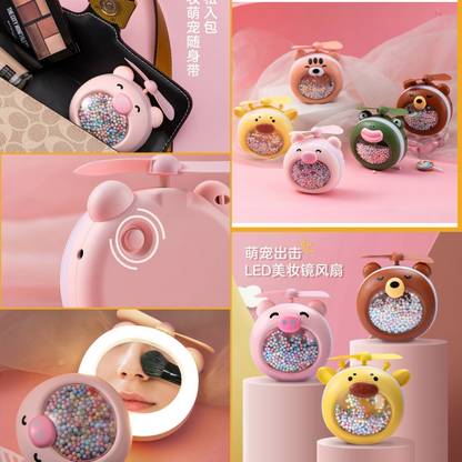 Aatisons Cute Cartoon Pocket Portable Round Mirror for women’s || Non-Corrosive Mirror