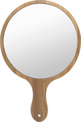 Victor Mirrors Round Wooden Handheld Mirror for Beauty Makeup & Grooming Mirror 7 x 10.75"