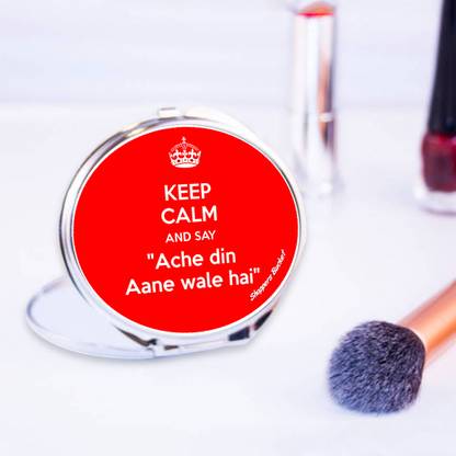 Shoppers Bucket Ache din aane wale hai Makeup Mirror- Personalized also available