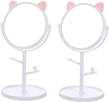 Lellow Framed Magnifying Dressing Table Vanity Mirror, 360° Swivel HD Travel Compact