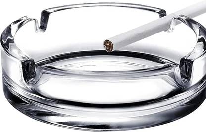 VJKAVI KV0303 CIGARETTE TREY (P-1) Glass Ashtrays for Cigarettes, Fancy Cute Cool Ash Tray, Pack of 1 (Clear) 0 L Compact Refrigerator