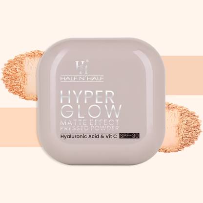 HALF N' HALF Hyper Glow Matte Effect, Hyaluronic Acid, Vit C SPF 30 Blendable Flawless Finish Compact