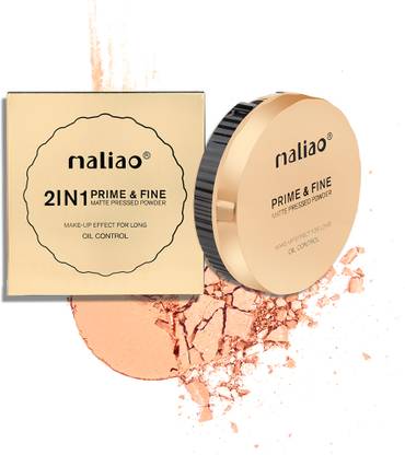 maliao Oil Control 2 in 1 Prime & Fine Matte Pressed Powder  Compact