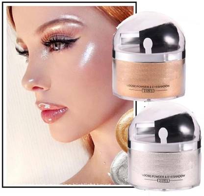 HUZURLU Best HD finish water proof Silver & Gold Shimmery Shiny highlighter Powder