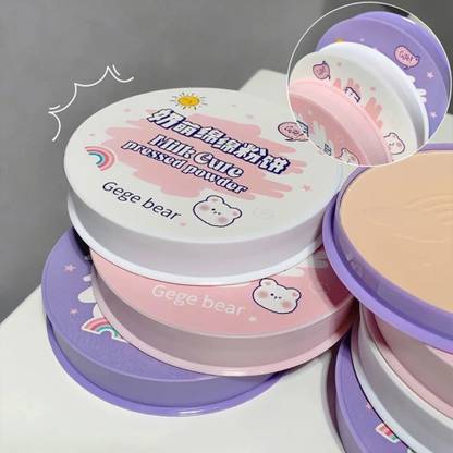 DAIMANPU Gege Bear Milk Cute Powder Cake – Clear Finish | Matte | Oil-Control  Compact