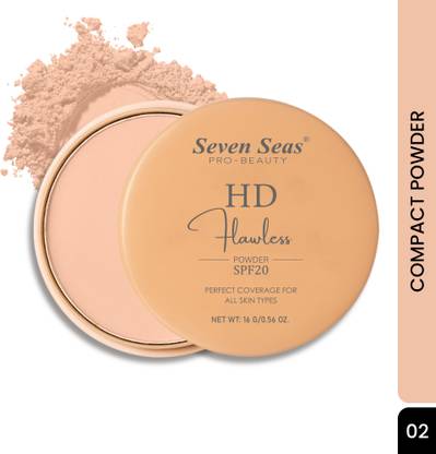 Seven Seas HD Flawless Compact Powder | SPF-20 | Soft Texture | Compact Powder for Women Compact