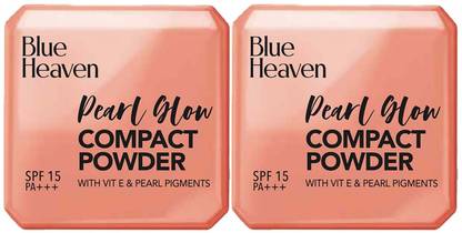 BLUE HEAVEN Pearl Glow Compact 9G Creamblush201 (Pack of 2) Compact