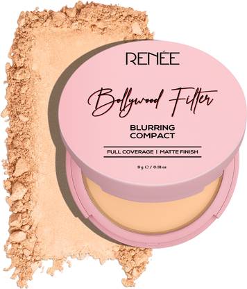 Renee Bollywood Filter Blurring Compact, Matte finish, Full Coverage, Blurs Pores, 9g Compact