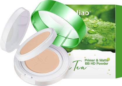 maliao Primer & Matte BB HD Powder with Green Tea Extract - Smooth & Flawless Finish Compact