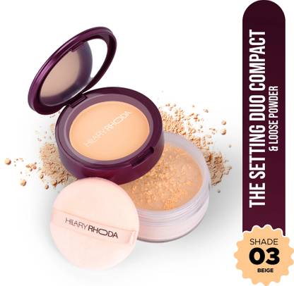 Hilary Rhoda The Setting Duo Compact &Loose Powder| 2-in-1 Compact &Loose Powder|Matte Finish Compact
