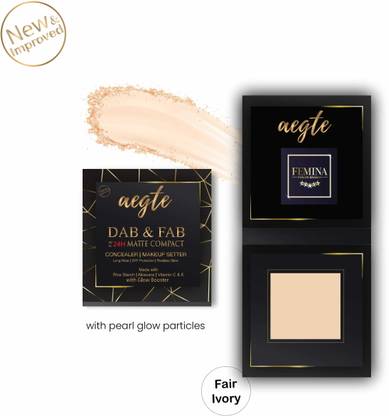 aegte 3 in 1 Dab and Fab Matte Compact Powder, Makeup Setter & Concealer Compact