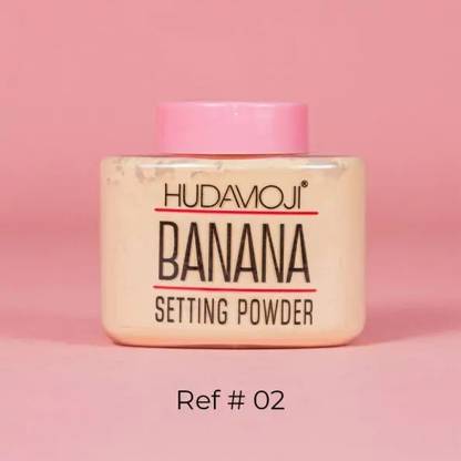 HUDAMOJI Banana Setting Loose Powder | Matte Finish Long Lasting Natural Face Makeup Compact