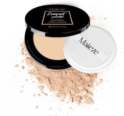 Makeze Compact Powder | Lightweight Matte Finish | Oil Control & Skin Brightening | 10g Compact