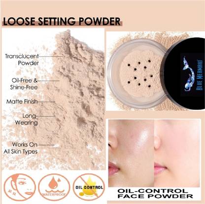 BLUEMERMAID Loose Powder Mineral Foundation Vegan & Cruelty Free | Full Coverage Compact