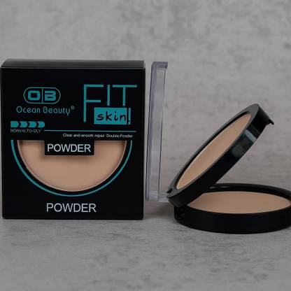 OCEAN BEAUTY Fit Skin 2-in-1 Matte & Shimmer Compact face Powder Flawless Coverage Compact
