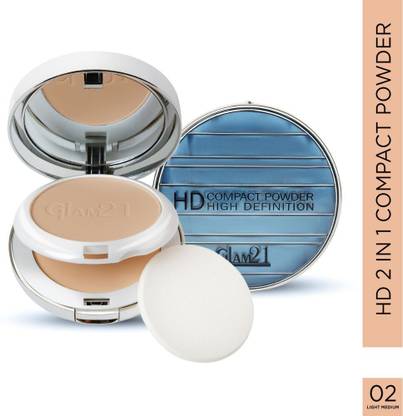 Glam21 HD Compact Powder Longlasting Freshness upto 12hrs with Vitamin-E | Matte Finish Compact