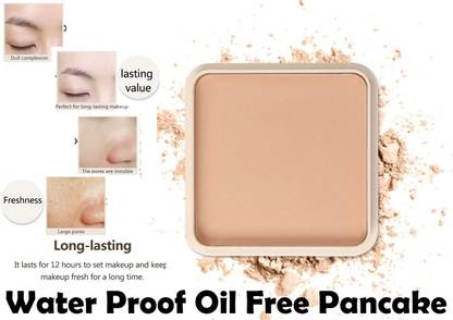 tanvi27 HD Finish Cream Foundation Pancake Makeup Base, All In One Creamy Matte Finish Compact