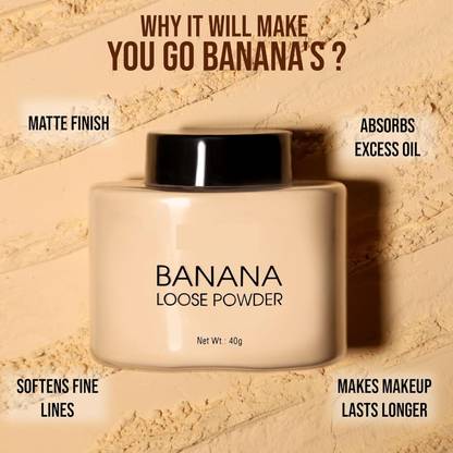 Jus’Be U BEST Beauty Banana Loose Setting Powder Compact (BANANA) Compact