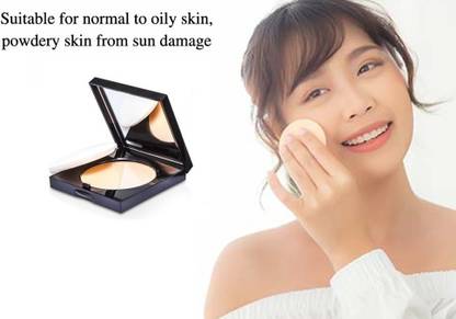 SEUNG Pressed Powder Compact, Mattifies Skin, Incl. Mirror and Applicator Compact