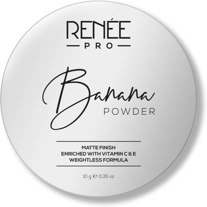 Renee PRO Banana Loose Powder, Long-Lasting, Shine Control, Lightweight, Vitamin C & E 10g Compact