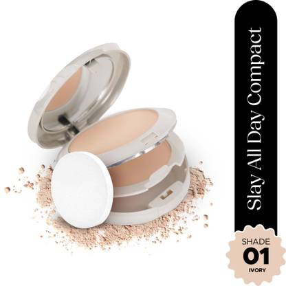 Hilary Rhoda Slay All Day Compact | 2 in 1 Compact | Matte & Shimmer Finish  Compact