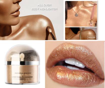 तन्वी27 2 IN 1 WHITENING GOLD LOOSE POWDER Highlighter कॉम्पैक्ट