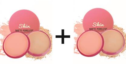 Pop Up Compact Powder With Powder Puff and Mirror 2 in 1 Shade Pack of 2 Compact