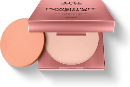 Renee Power Puff Compact Powder, Lightweight, Matte Finish, Enriched with Vitamin E Compact